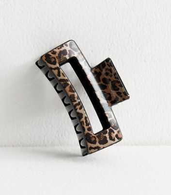 Brown Leopard Print Hair Claw Clip