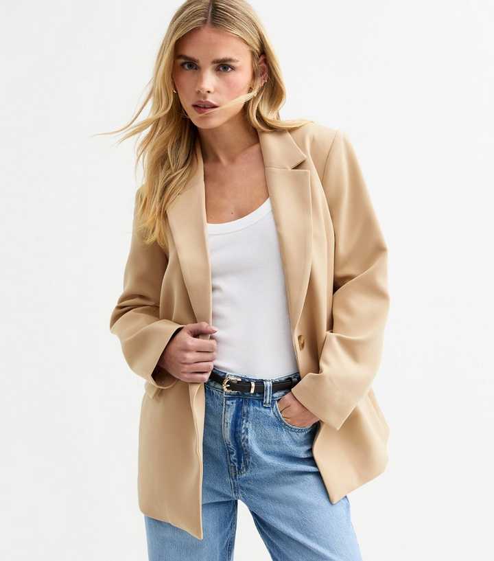 Petite Camel Longline Blazer