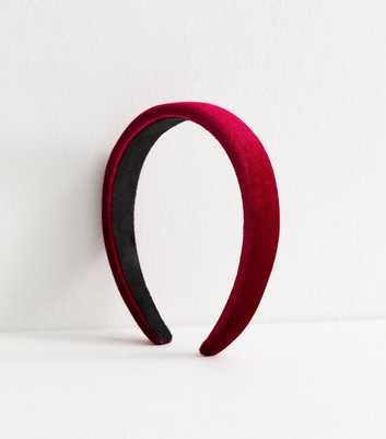 Dark Red Padded Velvet Headband