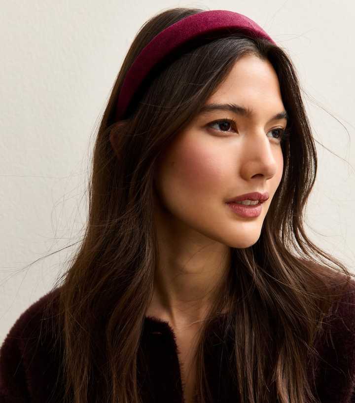 Dark Burgundy Velvet Padded Headband