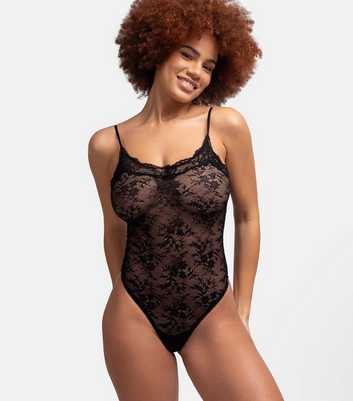 Dorina Black Lace V-Neck Bodysuit