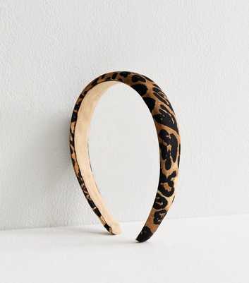 Brown Leopard Print Headband 