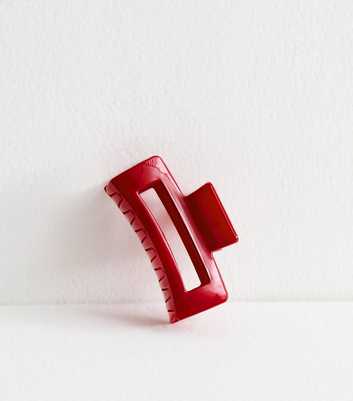 Red Shiny Rectangular Hair Clip