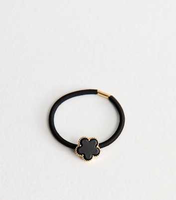 Black Flower Charm Hair Band