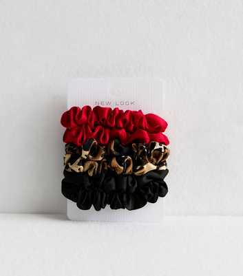 6 Pack of Multicoloured Satin Mini Scrunchies 