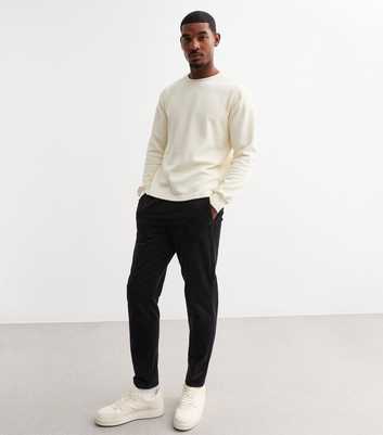 Only & Sons Black Tapered Corduroy Trousers