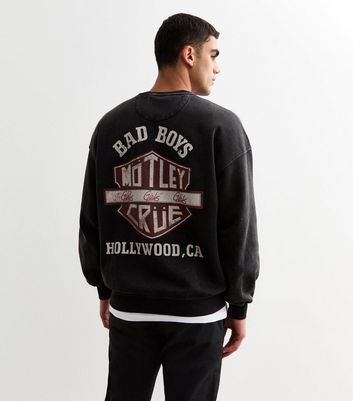 Only Sons Black Regular Motley Crue Sweatshirt New Look