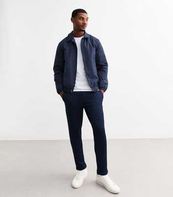 Only & Sons Navy Slim Cuffed Elasticated Trousers