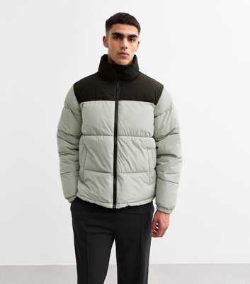 Only & Sons Grey Two Tone Puffer Jacket