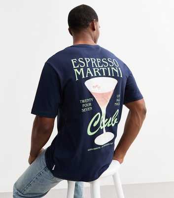 Only & Sons Navy Regular Espresso Martini Club Print T-Shirt