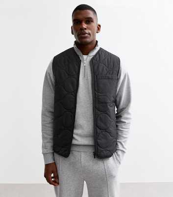 Only & Sons Black Regular Quilted Gilet