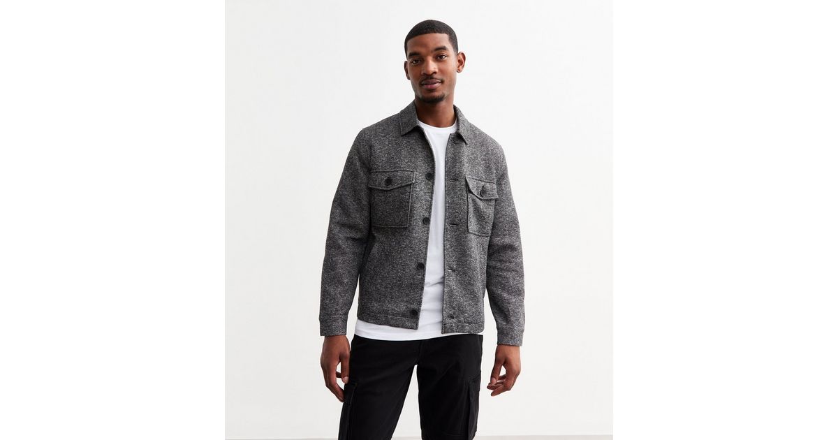 Only & Sons Regular Grey Felted Shacket | New Look