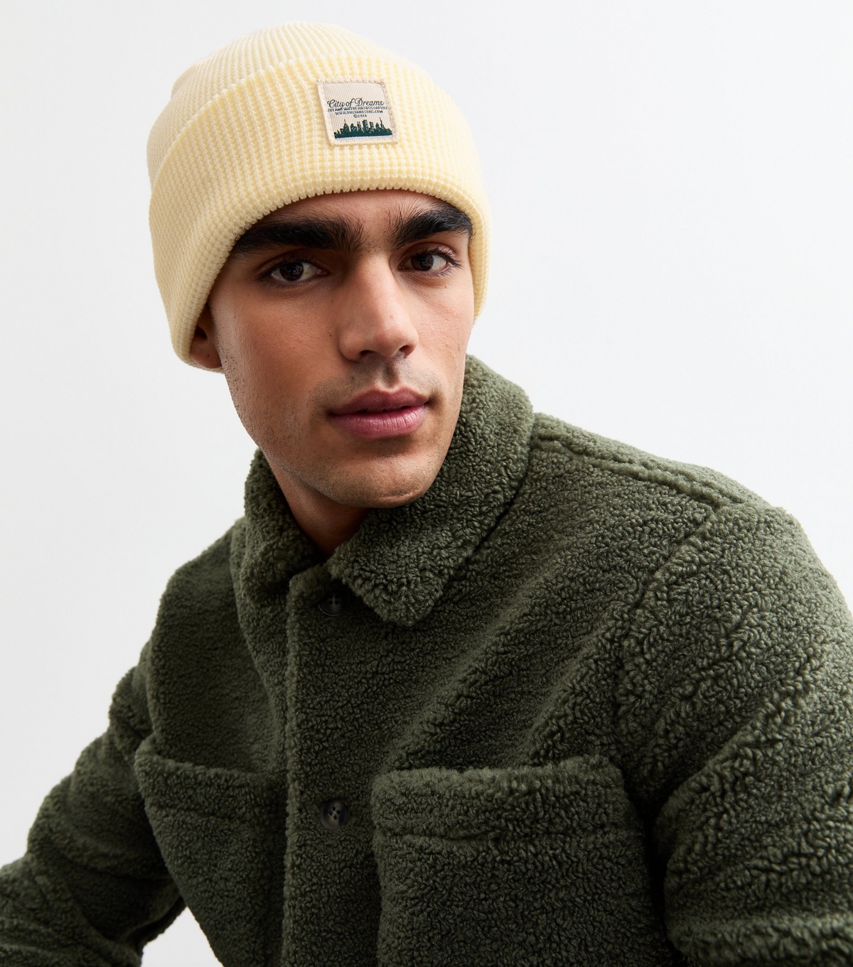 Men's Off White Label Appliquèd Beanie Only and Sons New Look