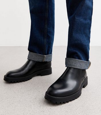 Jack Jones Black Faux Leather Chelsea Boots New Look