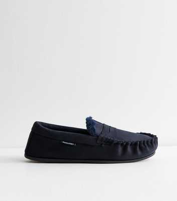 Jack & Jones Navy Faux Suede Moccasin Slippers