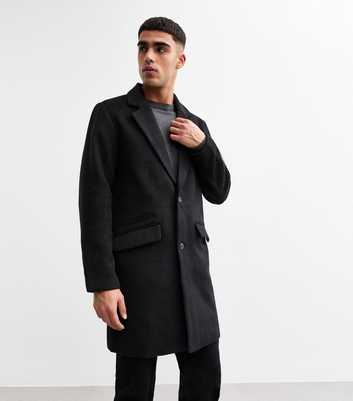 Jack & Jones Black Brushed Coat