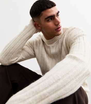 Jack & Jones Off White Crew Neck Jumper