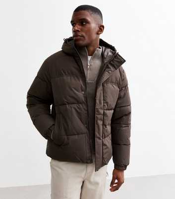 Jack & Jones Brown Slim Puffer Jacket