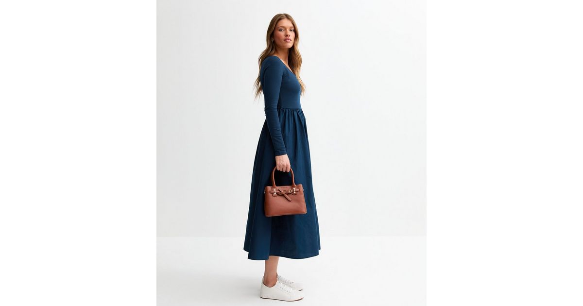 Cornelia Poplin Midi Dress - Nautical