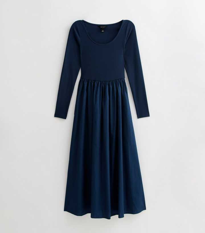 elsa blue dress frozen Navy Blue Square Neck Summer Dress with Short Sleeves