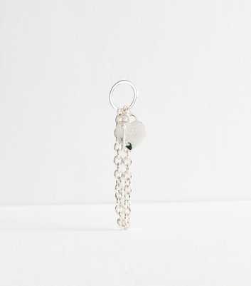 Silver Tone Padlock And Key Bag Charm