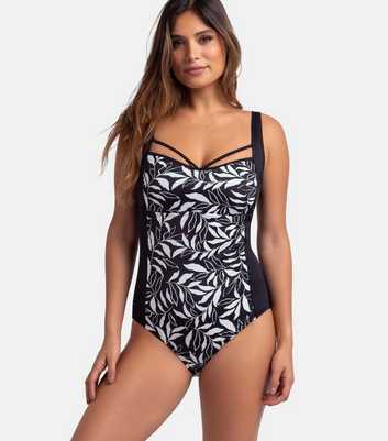 Dorina Black Floral Print Cutout Swimsuit