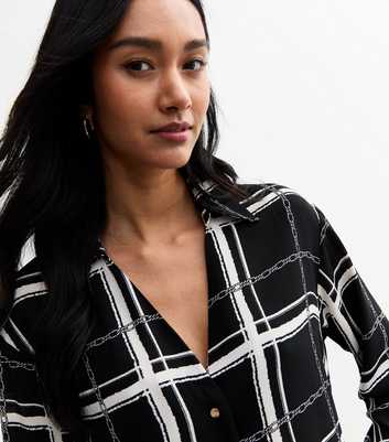 Black Chain Check Print Shirt