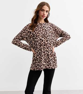 Brown Leopard Print Long Sleeve Top 