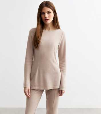 Mink Soft Touch Darted Long Sleeve Top