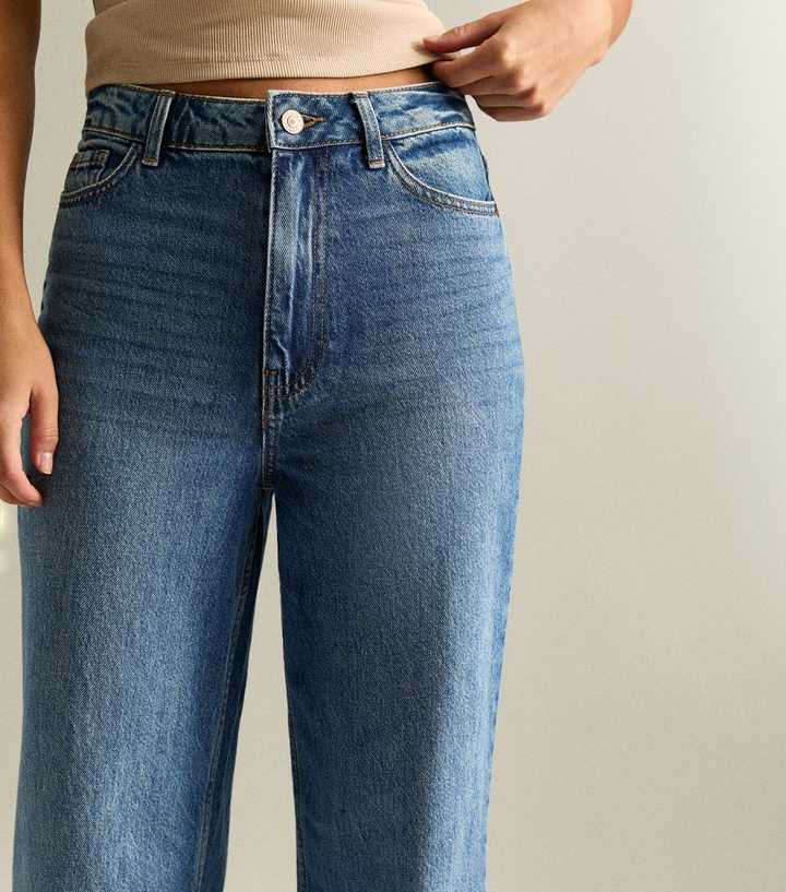 Blue Adalae High Waisted Wide Leg Jeans