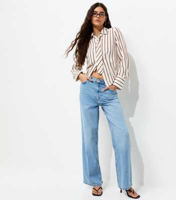 Light Blue Adalae High Waisted Wide Leg Jeans