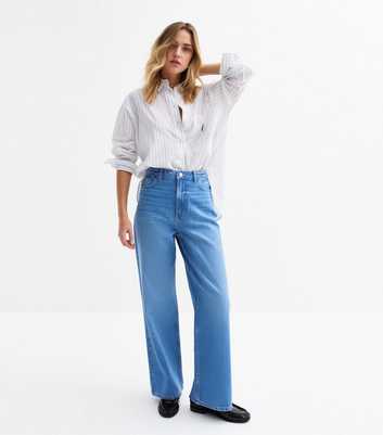 Bright Blue Adalae High Waisted Wide Leg Jeans