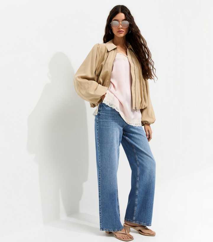 Blue Adalae High Waisted Wide Leg Jeans