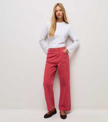 Bright Red Adalae High Waisted Wide Leg Jeans