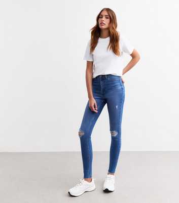 Tall Blue Ripped Skinny Jeans 