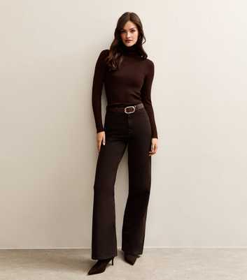 Tall Dark Brown High Waist Adalae Wide Leg Jeans