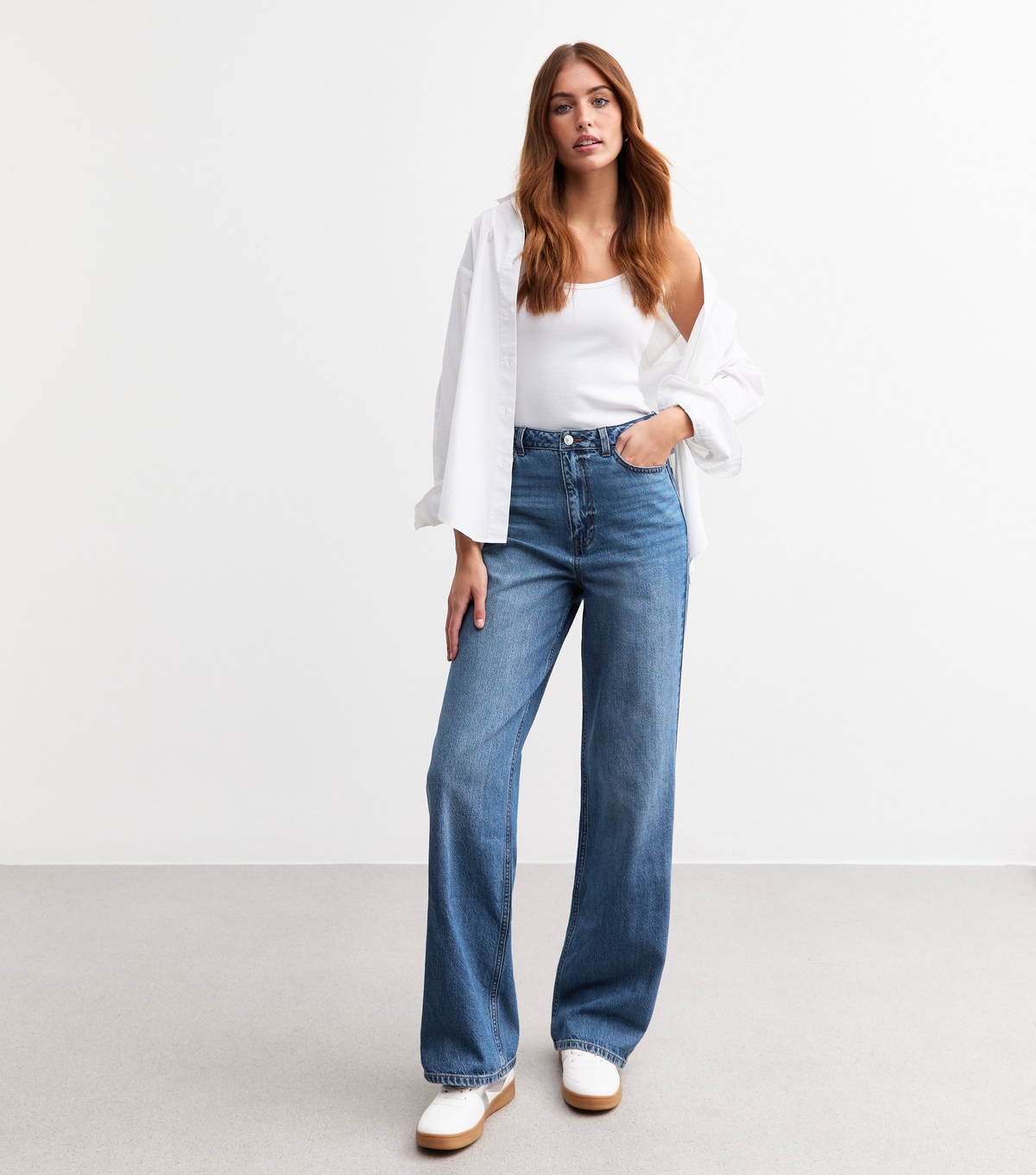 Women's Tall Blue Adalae Wide Leg Jeans New Look