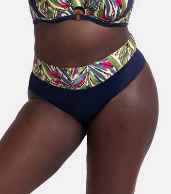 Dorina Navy Floral Print Hipster Bikini Bottoms