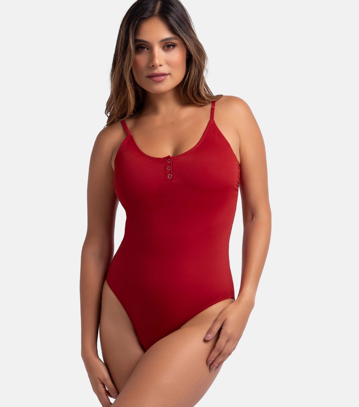 Women's Red Scoop Back Swimsuit Dorina New Look