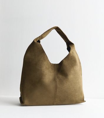 Light Brown Faux Suede Shoulder Bag New Look