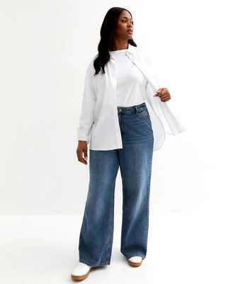 Curves Blue Adalae High Waist Wide Leg Jeans