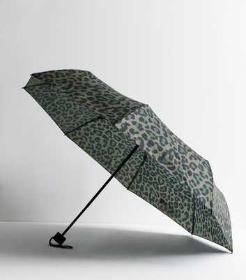 Khaki Leopard Print Umbrella