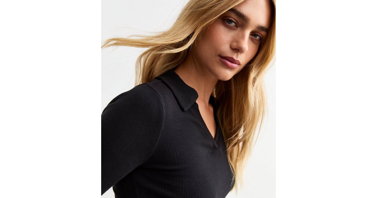 Restructured Jersey Polo Top