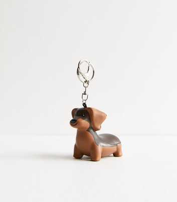 Brown Smiley Sausage Dog Bag Charm 