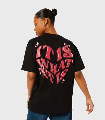 Skinnydip Black Heart Slogan T-Shirt