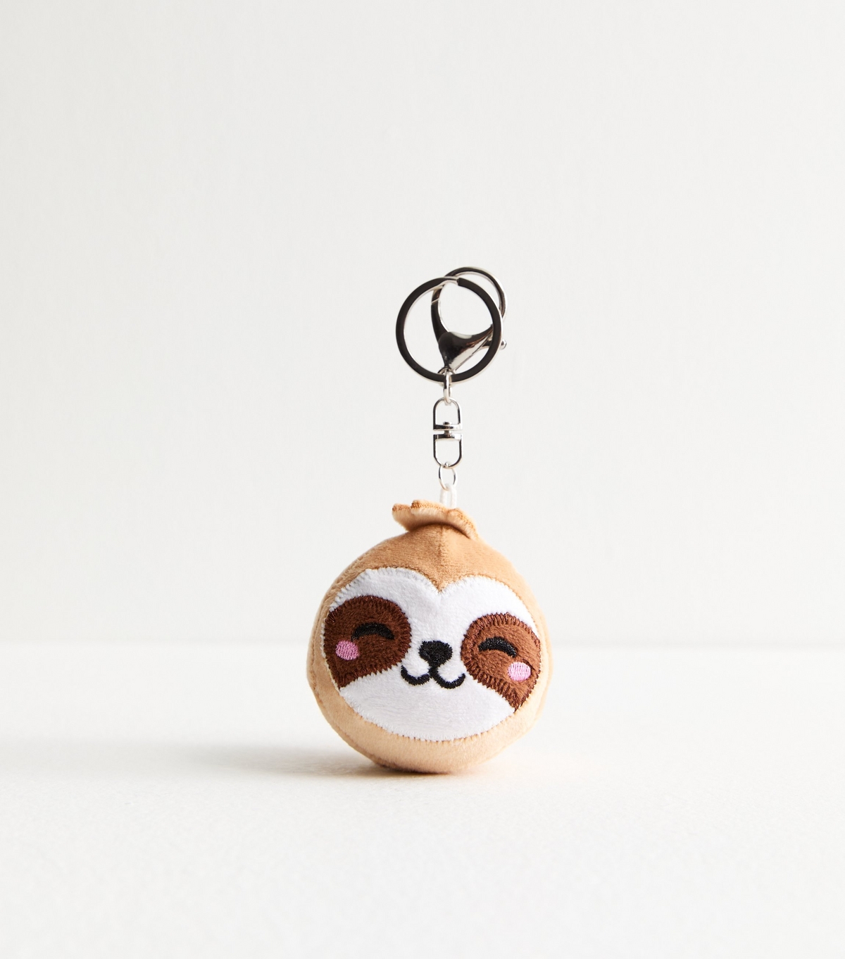 Brown Smiley Sloth Bag Charm New Look