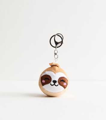 Brown Smiley Sloth Bag Charm 