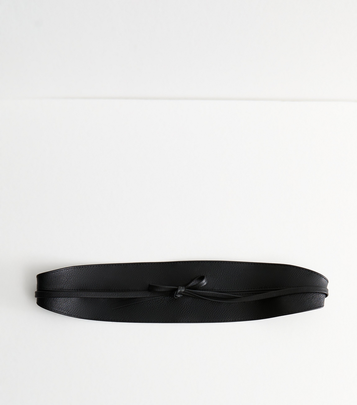 Black Faux Leather Tie Waist Belt New Look