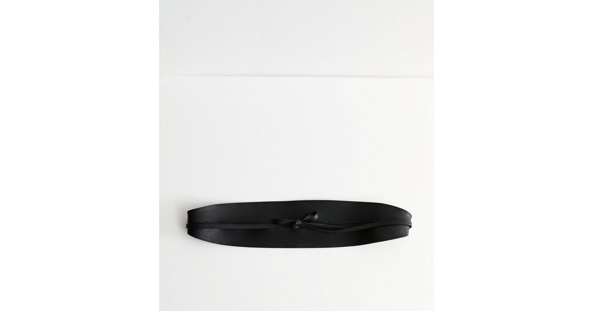 faux leather tie belt