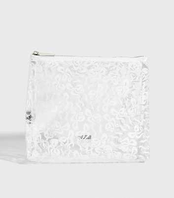 Skinnydip Clear Bow Print Makeup Bag